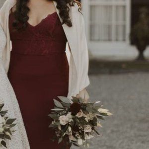 Hayley Paige Bridesmaid Dress in Maroon